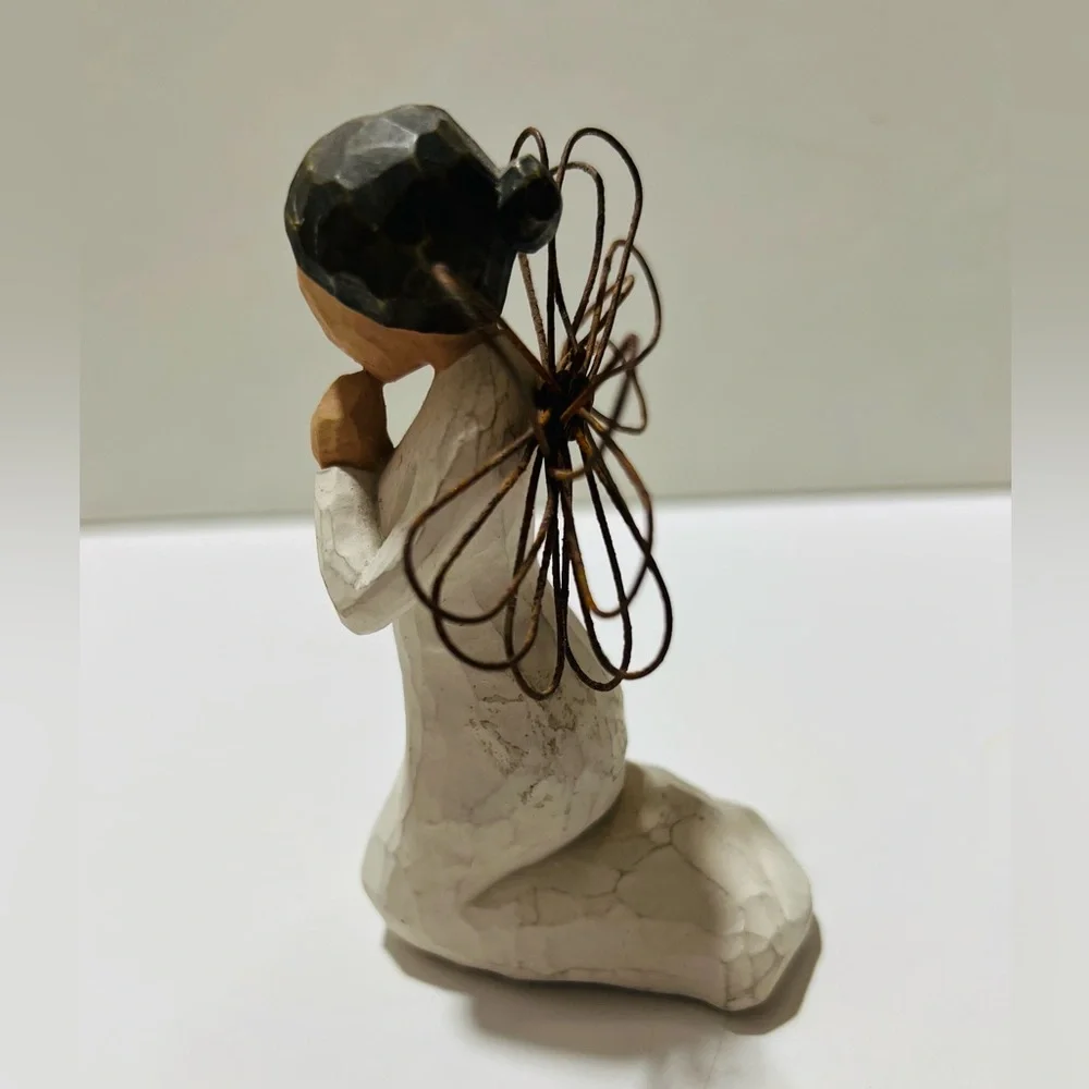 Willow Tree Figurines (2) Angels of Prayers 1999 and 2002 Metal Wings